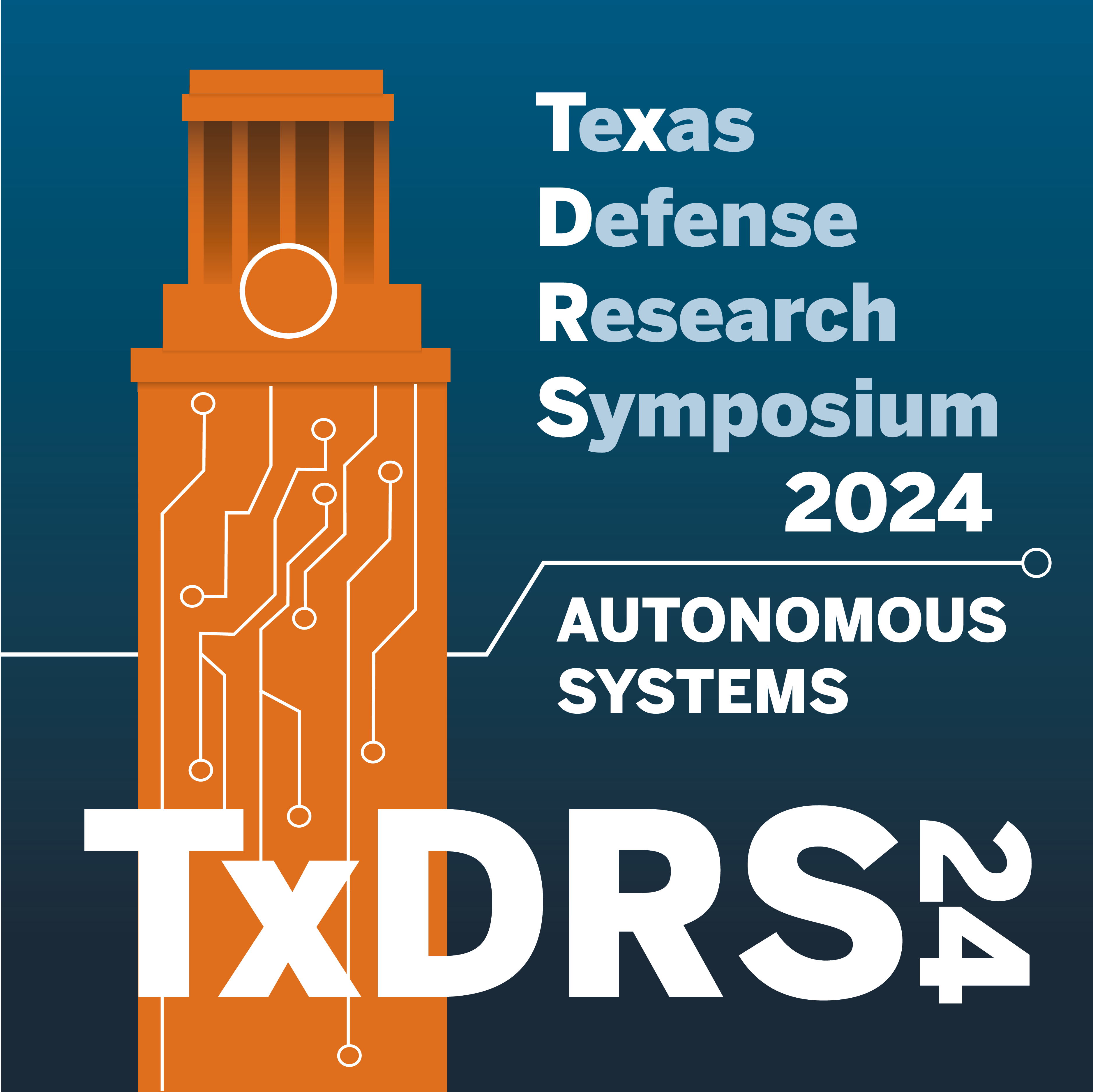 TxDRS 2024 graphic with UT tower and circuit linework